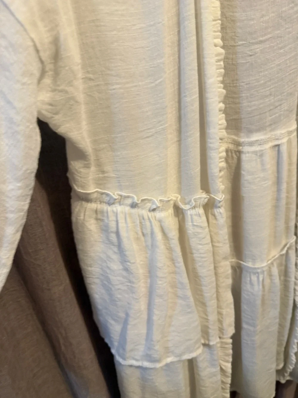 JODIFL Cream Ruffled Open Cardigan - Picture 3 of 4